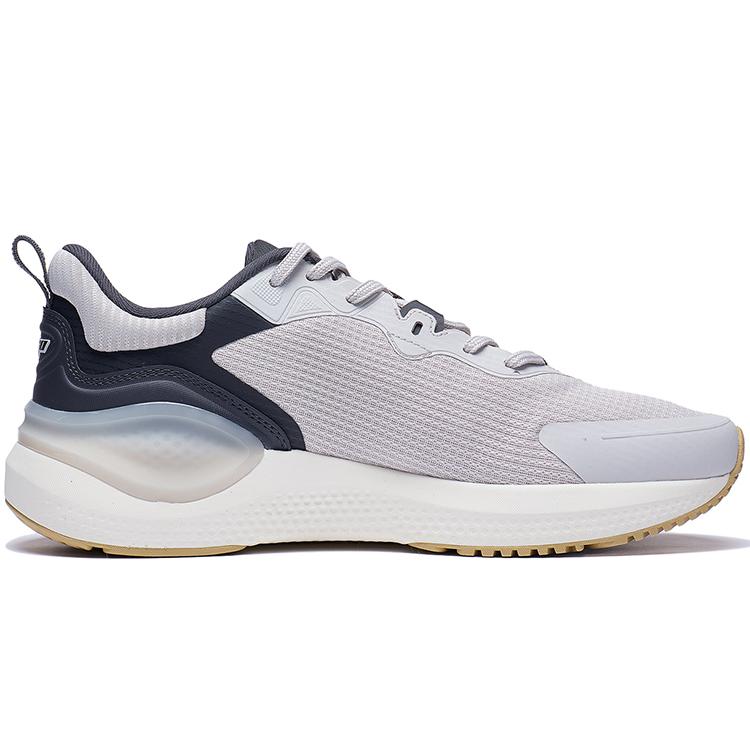 Li Ning Slip Resistant, Abrasion Resistant, Breathable, Lightweight Low top Casual Running Shoes Men's Gray ARST081-2