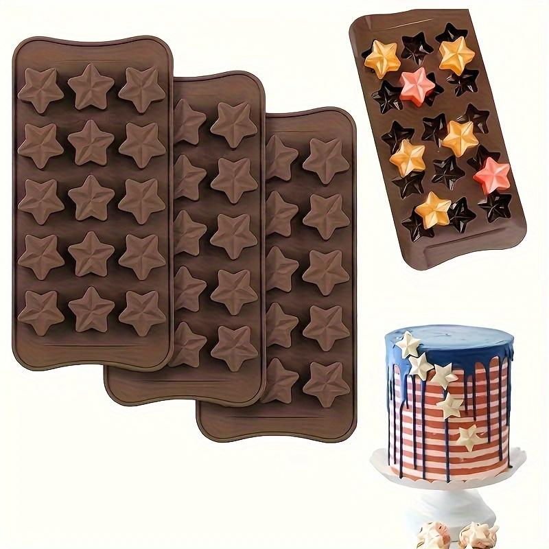 15-Cavity Star Shaped Silicone Mold, Food Grade BPA-Free for Chocolate, Candy, Ice Cubes, Cake Decoration, Baking