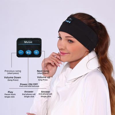 Bluetooth 5.2 Wireless Sports Headband: Sweat-Absorbing, Removable & Washable, for Music & Calls