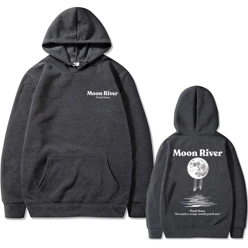 Rapper Frank Moon River Grafik Hoodie Herren Damen Ozean Hip Hop Hoodies Blond Übergroßer Pullover Herrenmode Vintage Streetwear