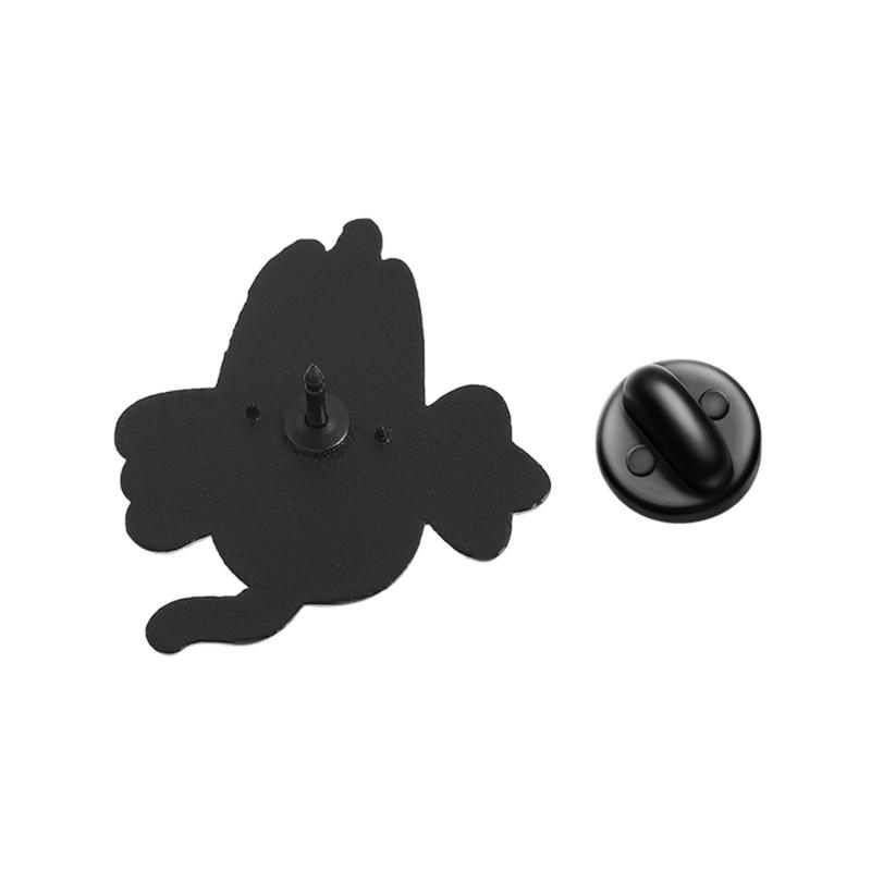 Unique Black Cats With Horn Enamel Pin Fashionable Accessory Animal Themed Gift Pin For Bags Clothes Hats
