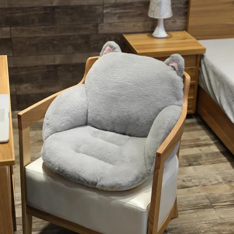 Cartoon Animal Plush Cushion Reclining Chair Cushions Thickened Sofa Tatami Cushion Office Chair Cushion House Decorations 55x40x38cm серый