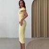 2025 Summer One-Shoulder Solid Color Waist-Slimming Dress for Women