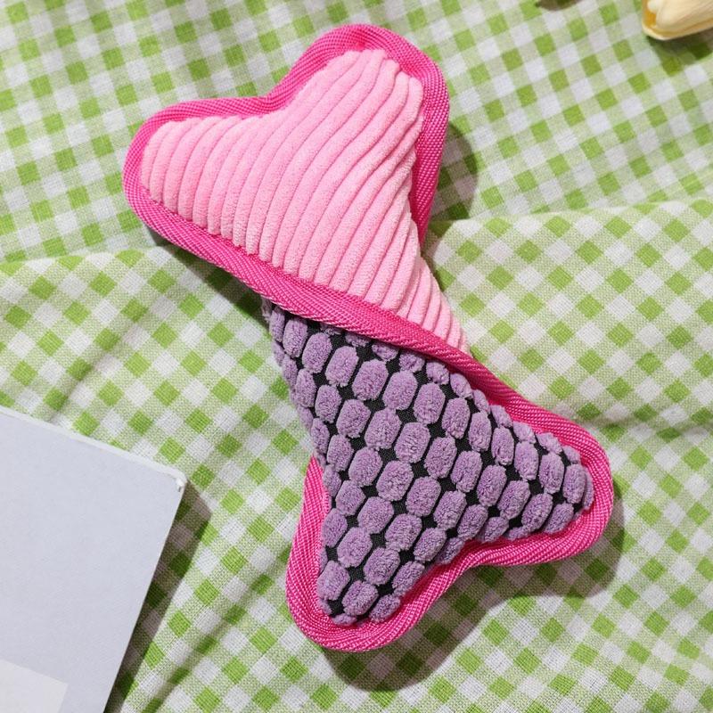 

1pc Dog Toy Squeaky Plush Bone Toy Sound Interactive Pet Toy Corn Velvet Edge Bone Chew Play Toy 21.5x12.5x5.5cm