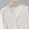 Elegante Damenbluse mit V-Ausschnitt, Spitzenbesatz und Fleece-Futter