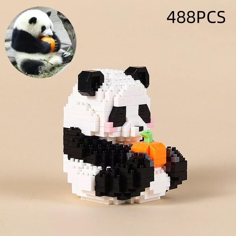 Micro Granule Panda Panda Decorare Puzzle Asamblare Jucării pentru copii