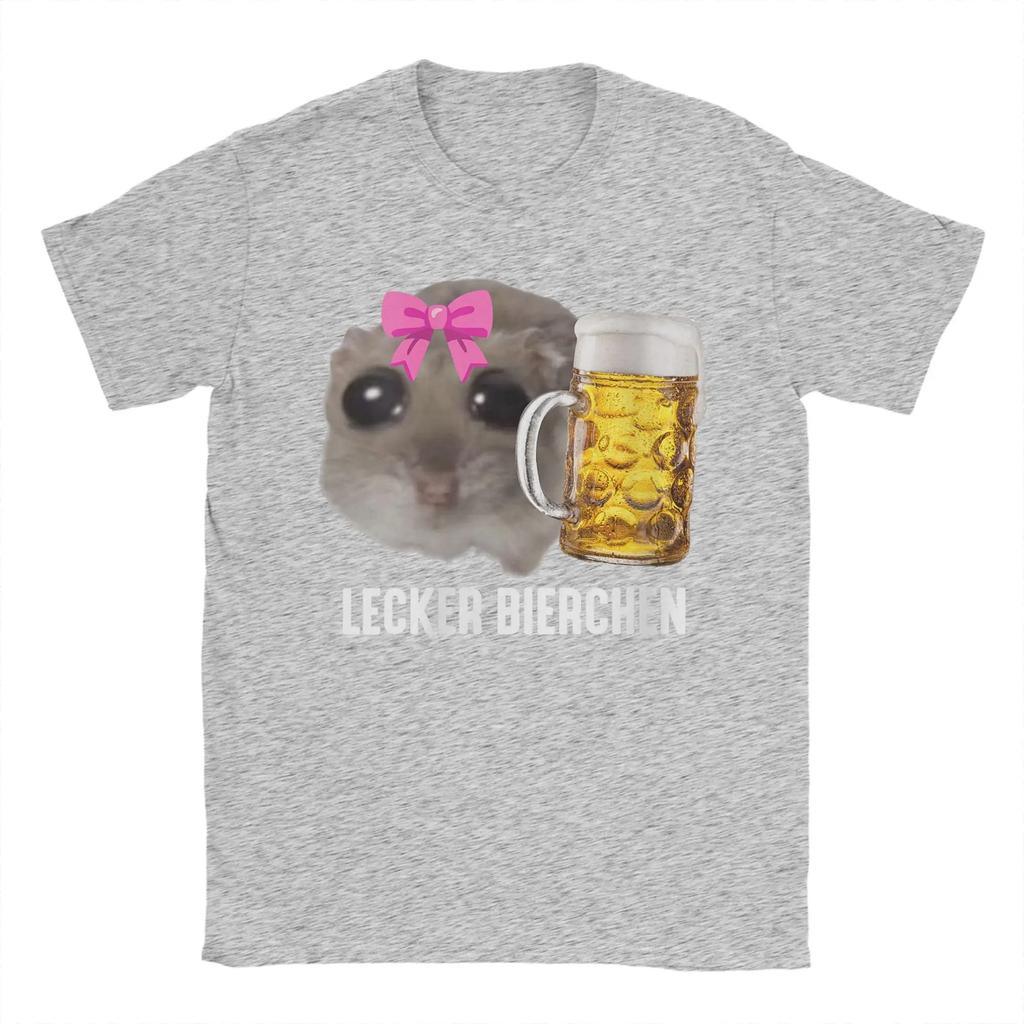 Delicious Beers Sad Hamster T Shirt Lecker Bierchen Vintage Tees Short Sleeve O Neck TShirt Adult Clothing 2026 Men and Women