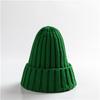 Trendy Autumn Winter Solid Edge Curl Woolen Knitted Skullies Beanies Unisex Ear Protection Warm Fitting Hood Hat