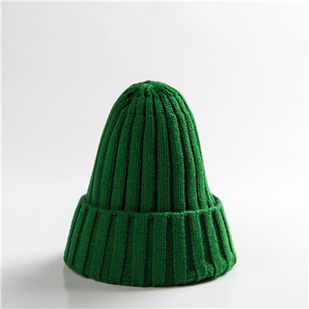 Trendy Autumn Winter Solid Edge Curl Woolen Knitted Skullies Beanies Unisex Ear Protection Warm Fitting Hood Hat