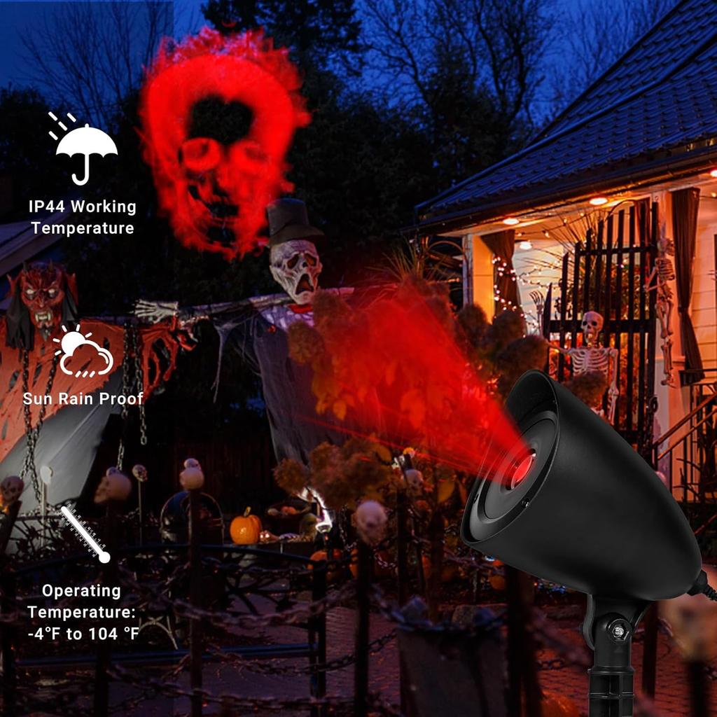 Halloween Projector Lights, Red Skull Projector LED Light, Waterproof Holiday Decoration for Party Yard Garden Outdoor Indoor Landscape Halloween