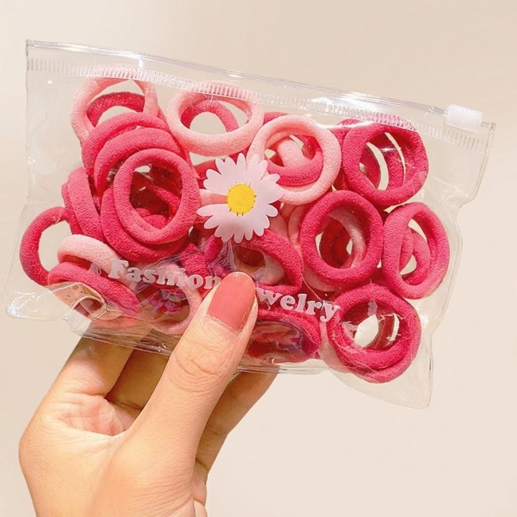 Colorful 50PCS Soft Elastic Hair Ties for Women Girls Kids Candy Color Ponytail Holders Hair Accessories