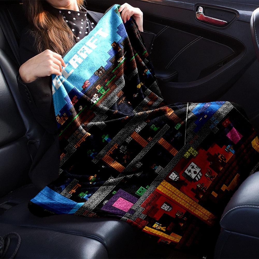 Minecraft Adventure Poster Blanket Soft Throw Blanket For Home Bedroom Bed Sofa Travel Office Solid Christmas Blanket