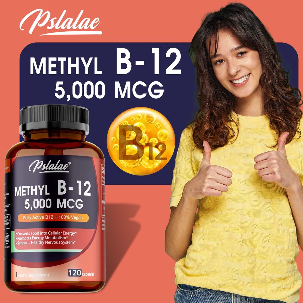 Pslalae Vitamin B12 Dietary Supplement, Contains Methylcobalamin, Daily Nutritional Supplement