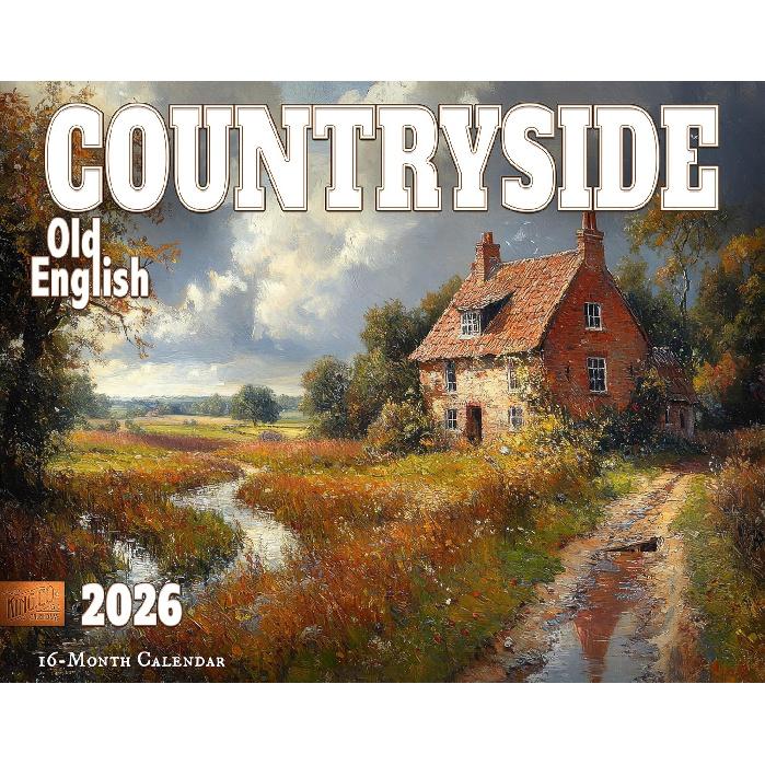 2026 Old English Countryside Wall Calendar 16-Month X-Large Size 14x22, by The KING Company-Monster Calendars 2026 Old English Countrys
