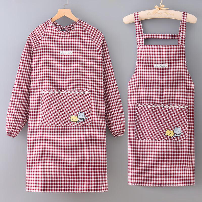 Lijiuhong Unisex Long-Sleeved Kitchen & Work Apron