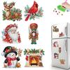 6Pcs Acrylic Christmas Animals Fridge Stickers Diamond Art Magnets Decals Diamond Painting Fridge Magnet for Adults Beginners
