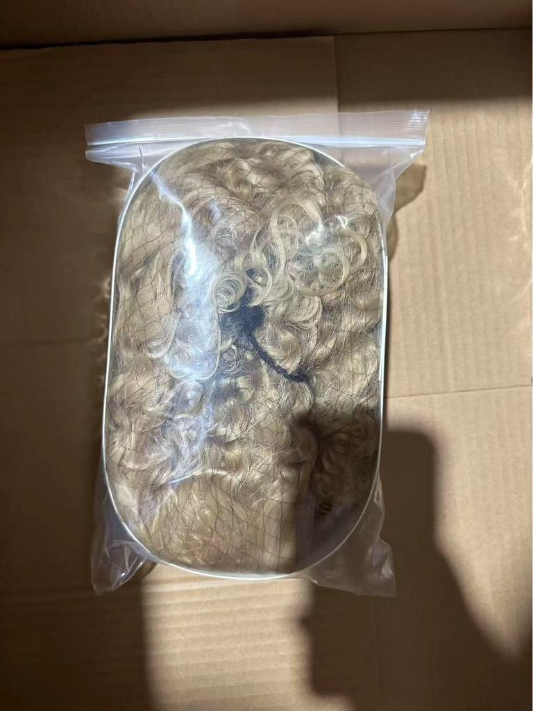 European & American Fashion Golden Straight Lace Front Wig - Middle Part Hairpiece