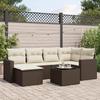 VidaXL Garden Lounge Set with Cushions 7 Pcs, Sofas with Adjustable Feet, Outdoor Furniture Set Patio Terrace, 3219263