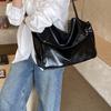 Glossy Faux Leather Hobo Bag Women Fashion Shoulder Bag With Adjustable Strap Soft Texture Handbag Everyday Use