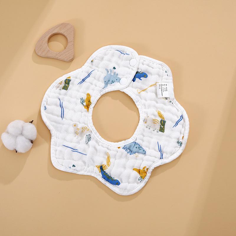 Baby Bibs 360 Degree Rotation 8 Layers Gauze Muslin Baby Kids Bandana Burp Cloth Soft Newborn Infant Saliva Towel Baby Stuff