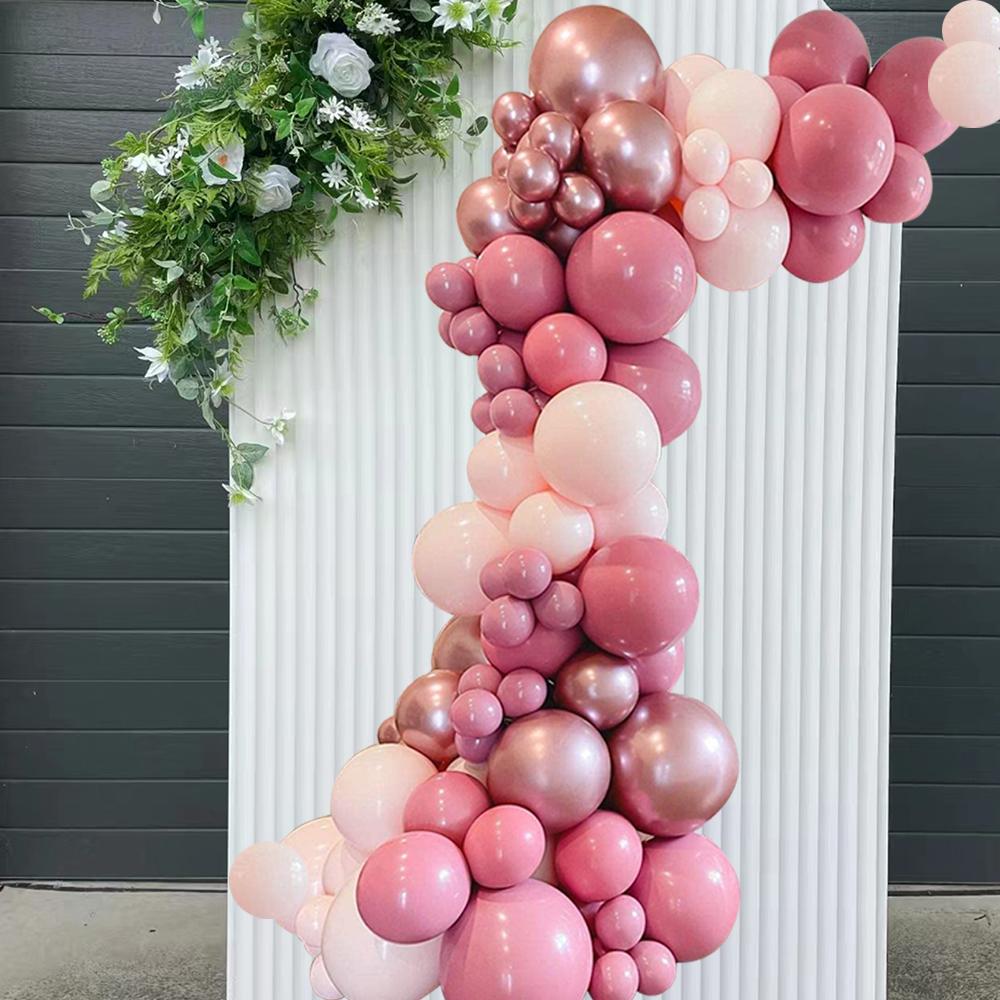 Lovely Pink Garland Arch Welcome 96Pcs  Party Balloon Valentines Day Anniversary Birthday Party Wedding Decorations Grand Event