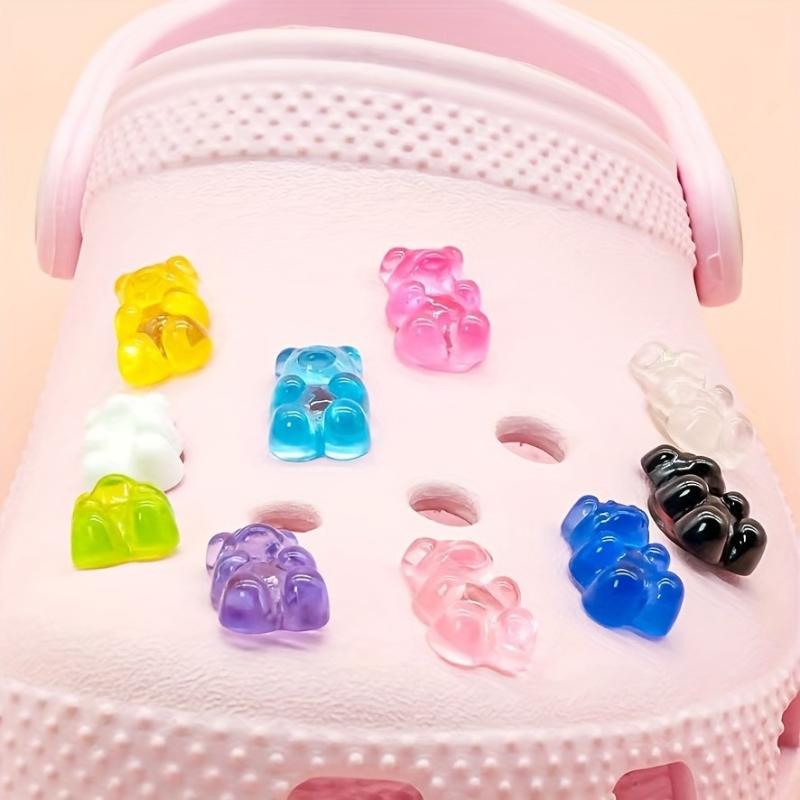 10/20Pcs Glow In The Dark Cute Bear Shoe Charms-Luminous Diy Sneaker Decorations For Shoes And Footwear Accessories Luminous