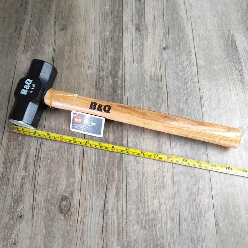 4LB Octagonal Hammer Carbon Steel Hammer Portable Multi-functional Hardware Wooden Handle Hammers Household Manual Tools