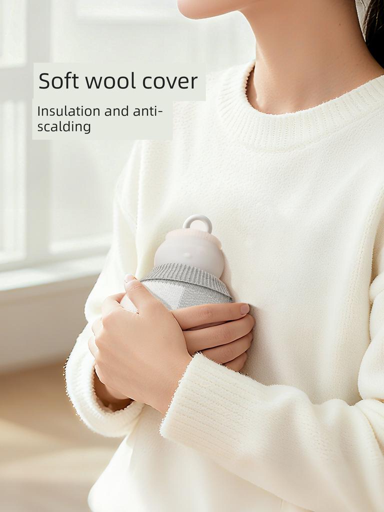 Fasola Small Hot Water Bottle, Water-Filled Warm Water Bag, Hand Warmer for Girls, Silicone Mini Baby-Specific Hot Compress Bag