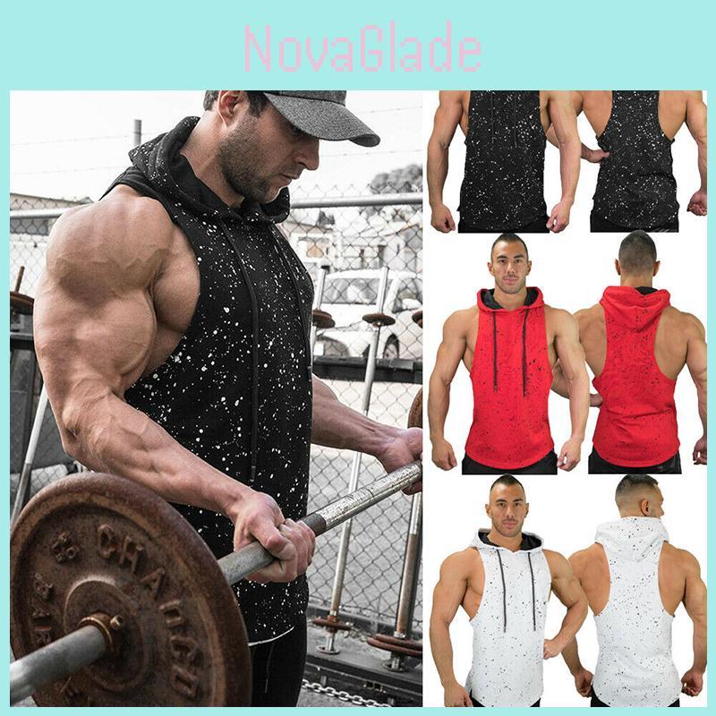 Premium Quality Men Gym Clothing Bodybuilding Stringer Hoodie Tank Top Muscle Shirt Tee