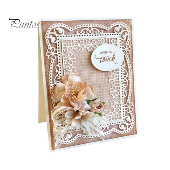 

Прямоугольная цветочная рамка, металлические штампы, сделай сам, скрапбукинг, карты, альбом, трафарет серебряный