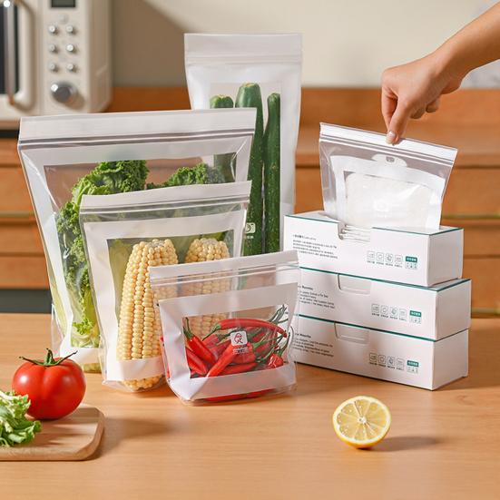 Reusable Freezer Bags Leakproof Resealable Food Storage Bags Stand-Up Sealed Bag for Kitchen Storage Meal Prep Vegetables Snacks