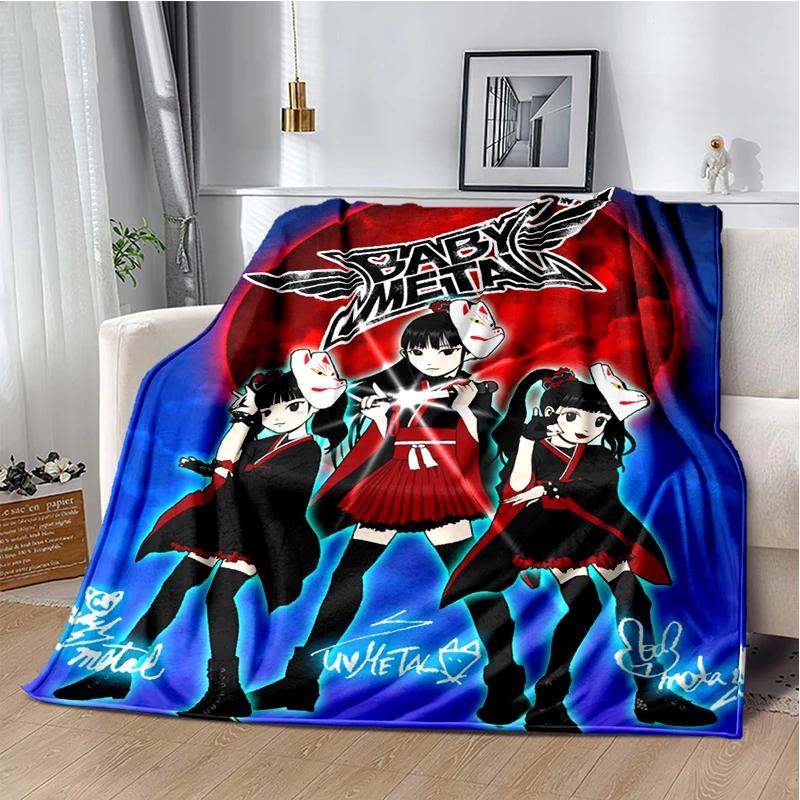 Japanese idol group babymetal combination Throws Blanket Sofa Hiking Picnic Bed Fashion Super Soft Flannel Blanket birthday gift