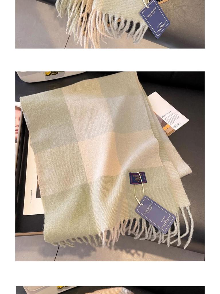 Women's Classic British Style Black & White Plaid Scarf, Winter Imitation Cashmere Shawl, Dual-Use Chessboard Design for Couples