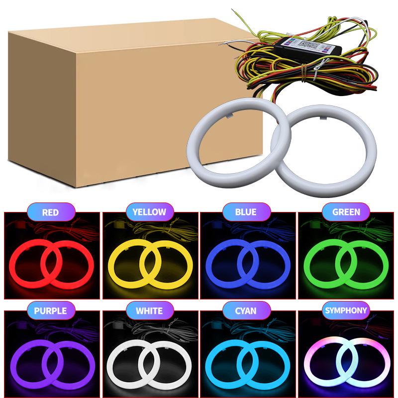 WANGHOI LED Angel Eye Headlight: Bluetooth-Controlled Color-Changing Daytime Running Lights