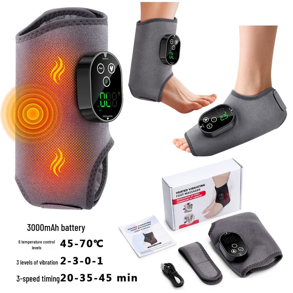 Ankle & Foot Electric Vibration Massager with Heating & Hot Compress for Home Therapy