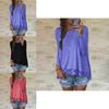 Versatile Femme Blouse Manches Longues Dentelle Sweat Lche T-shirt For Everyday Wear