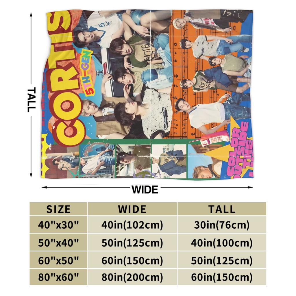CORTIS Kpop  Soft Blanket  Picnic Plush Throw Blanket Graphic Couch Bed Flannel Bedspread Sofa Bed Cover
