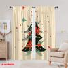 2 Stück, 2D-Flachdruckmuster Vorhänge Weihnachtsbaum Festliche Sterne Vielseitig 100% Polyester (ohne Stange) Außendekorationen
