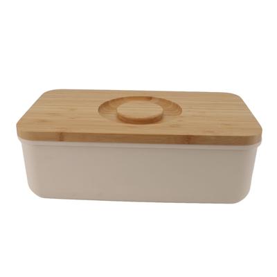 Butter Dish with Wooden Lid Keep Freshness Large Capacity Modern Bread Storage Box for Kitchen