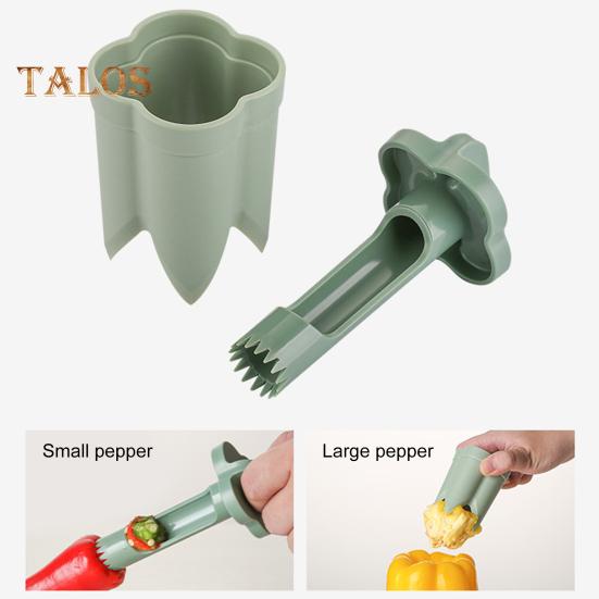 Pepper Corer 2 In 1 Bell Pepper Core Remover Kitchen Utensil Twist And Pull Seeds Remover for Vegetables Fruits