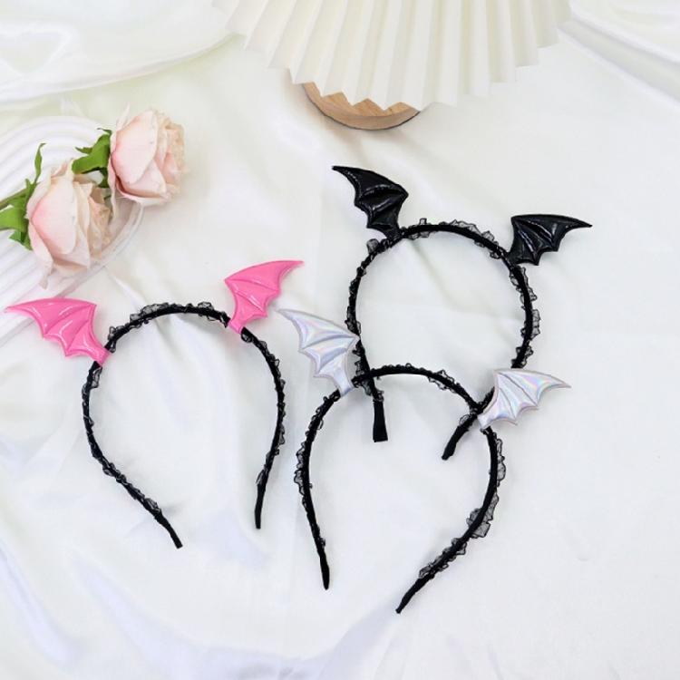 Adults Devil Costumes Set Accessories Devil Bat Headband Flower Lace Choker for Role Play Halloween Cosplay Party Props