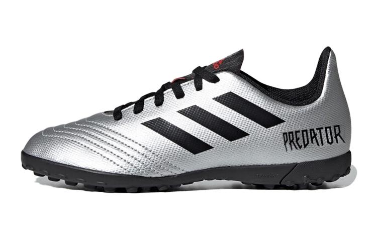

Adidas Predator19.4 Slip Resistant Abrasion Resistant Low top Kids Soccer Shoes Silver Black G25825 28