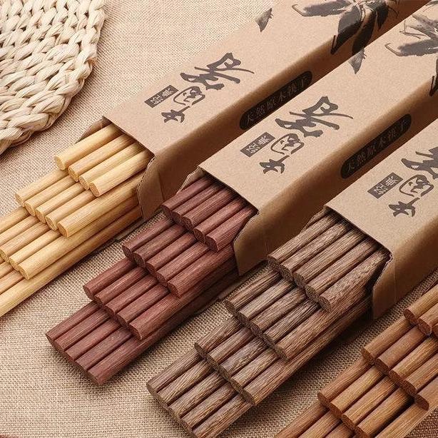 Eco-Friendly Red Sandalwood Chicken Wing Wood Chopsticks - Unlacquered, Unwaxed, Non-slip, Solid Wood for Home Use