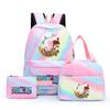 3ks/set Back To School Batoh Anime Jednodílný Dívčí Batoh Set Kawaii Školáci Kluk Děti Oběd Tašky na tužky Krabička na tužky