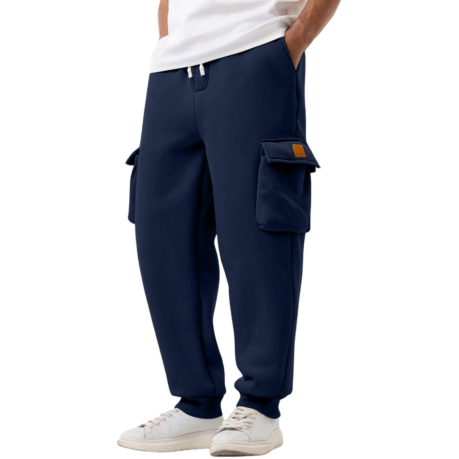 

Мужские Спортивные Повседневные Универсальные Многочисленные Карманы Рабочая одежда Брюки XL тёмно-синий