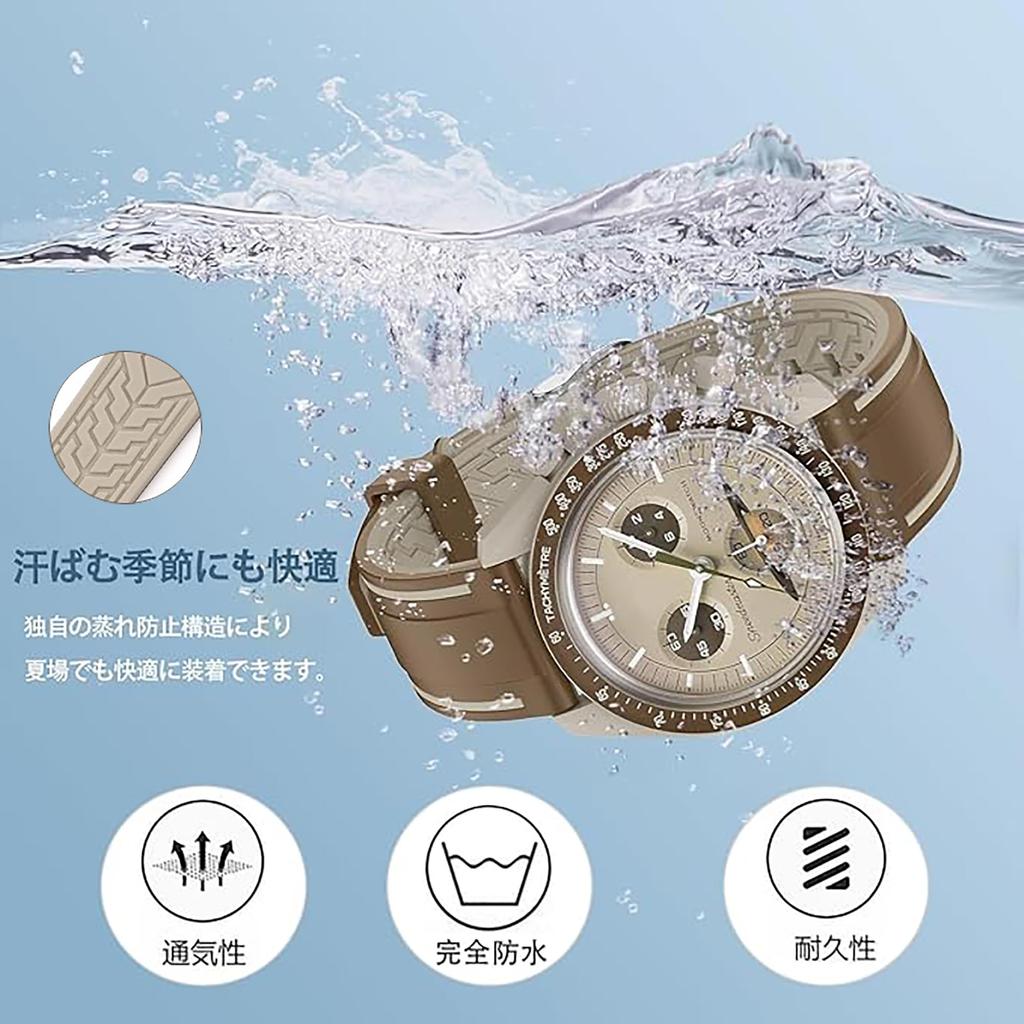 20mm Watch Band for Swatch X OMEGA Speedmaster Silicone Watch Strap for Swatch and Quick Release Replacement Tool and 3 Spring Bars Included [Ylfcly]