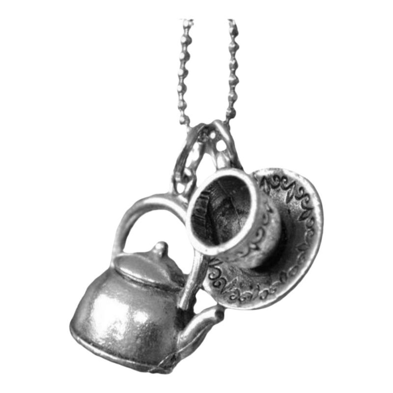 

Уникальное ожерелье-подвеска в виде чайника с ретро-бусинной многослойной цепочкой, подарок для любителей моды 1