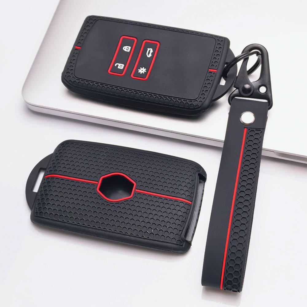 Key Cover for Renault Koleos Kadjar Arkana Clio Megane Captur Zoe Scenic with Keychain Anti-Scratch Guard Shockproof Protection Soft Grip Texture