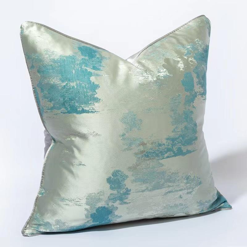 1 PC Light Luxury Cushion Cover High Grade Jacquard Pillowcase 30x50/45x45/50x50CM Champagne Blue Home Hotel Bed Sofa Decoration