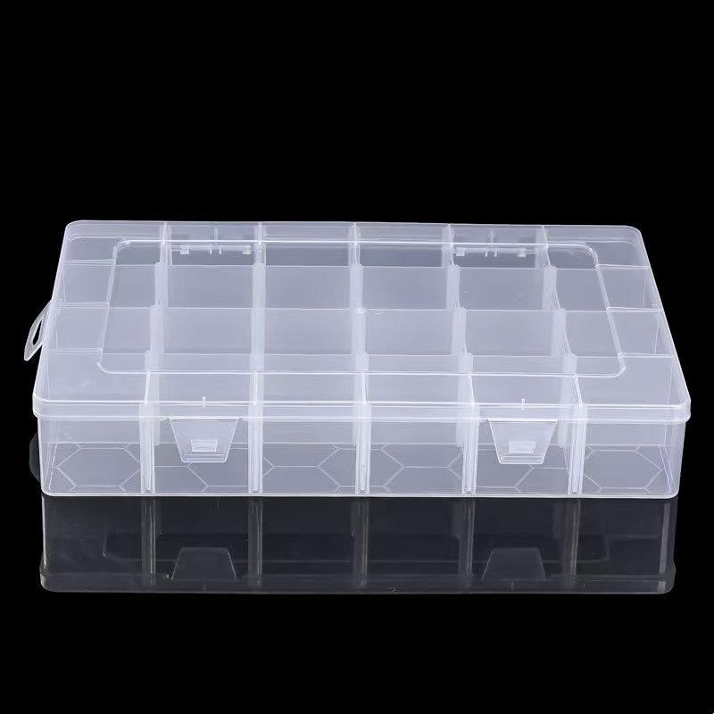 2Pcs/Transparent Plastic Storage Box with Multiple Compartments, Detachable Jewelry Accessories Storage Box
